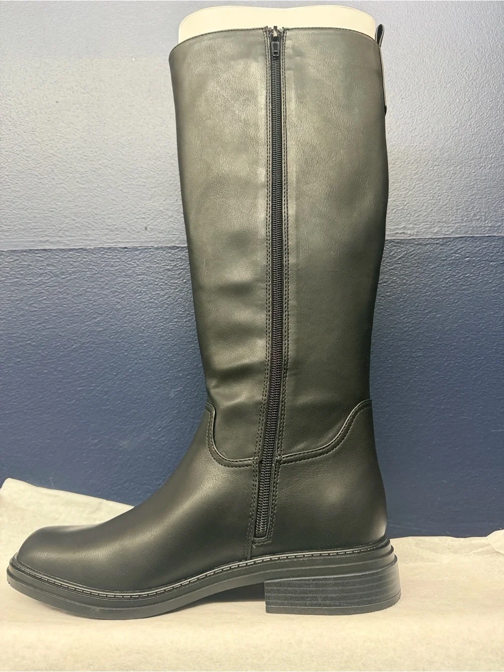 Lenox Black Over-the-Knee Smooth Leather Boots for Women